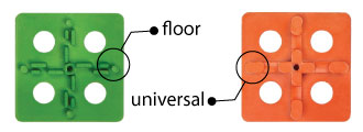 The difference between the floor and universal spacing plate
